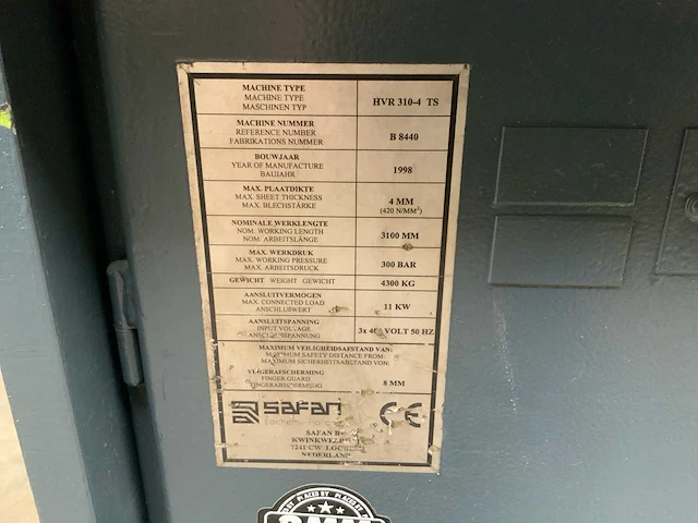 1998 safan hvr 310-4 ts guillotineschaar - afbeelding 2 van  10