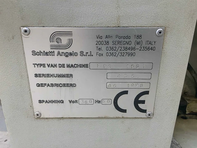 1998 schiatti angelo fps 15s7 glasslijpmachine - afbeelding 14 van  24