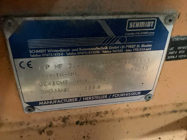 1998 schmidt mf 2.4 sneeuwschuiver - afbeelding 6 van  6
