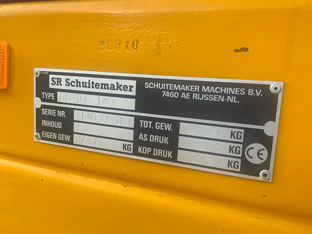 1998 schuitemaker rapide 140 opraapwagen - afbeelding 32 van  42