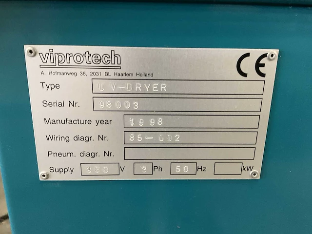 1998 viprotech uv-dryer uv-droger - afbeelding 6 van  7