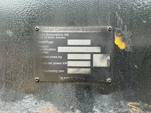 1998 volvo ew200 banden graafmachine - afbeelding 17 van  18