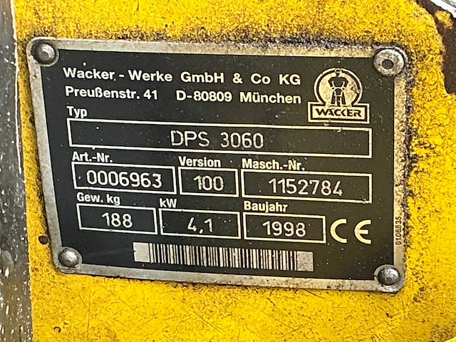 1998 wacker dps 3060 trilplaat - afbeelding 8 van  8