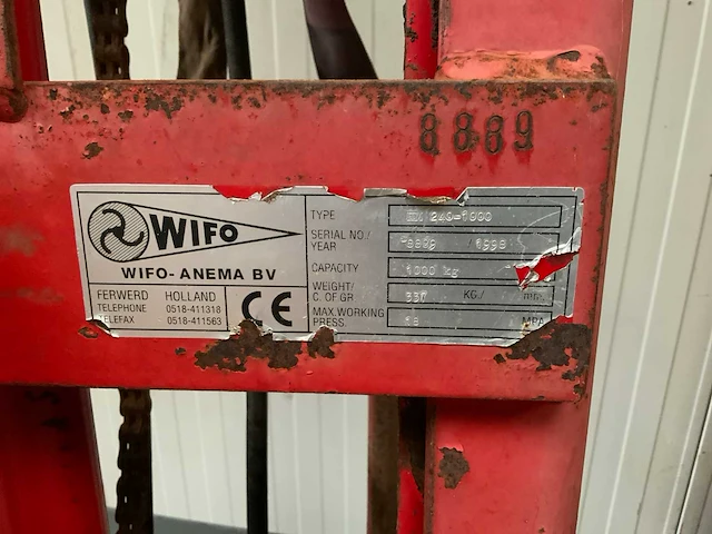 1998 wifo hm 240-1000 hefmast met balenklem - afbeelding 5 van  7