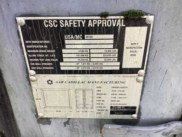 1999 aar cadillac manufacturing quadcon legercontainer - afbeelding 7 van  7