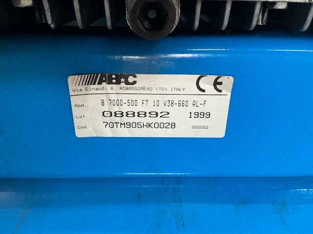 1999 abac b7000-500ft10 v38-660 al-f luchtcompressor - afbeelding 6 van  8
