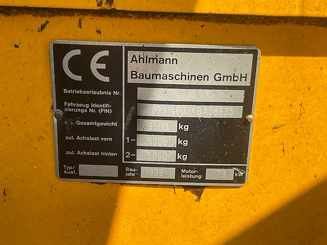 1999 ahlmann az14 shovel - afbeelding 15 van  22