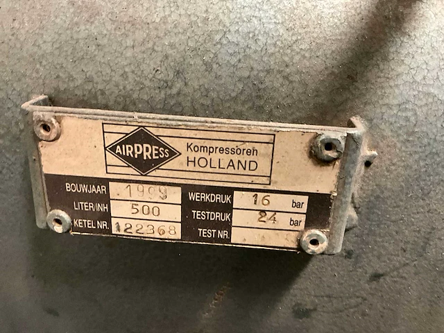 1999 airpress k500-1000 hogedrukcompressor - afbeelding 7 van  8