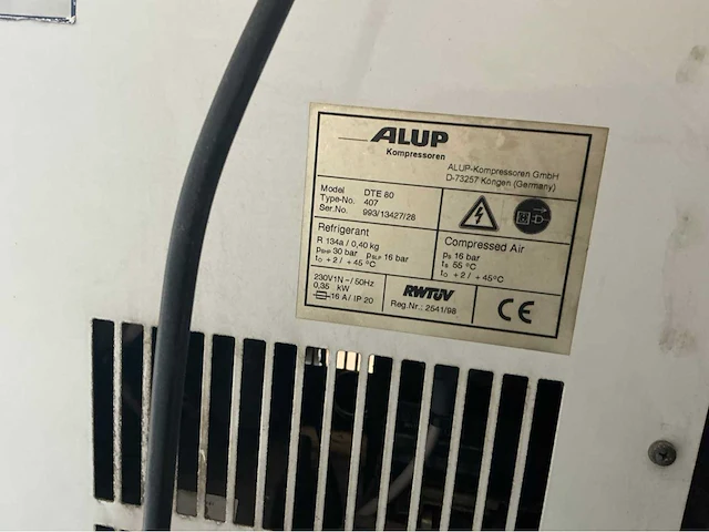 1999 alup 302703 schroefcompressor met luchtvat en ontvochtiger - afbeelding 5 van  18