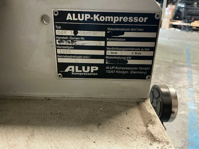 1999 alup 302703 schroefcompressor met luchtvat en ontvochtiger - afbeelding 17 van  18