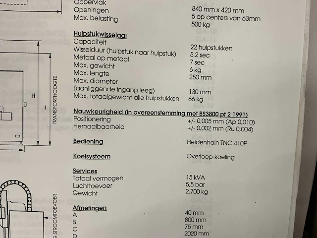 1999 bridgeport vmc 600-22 cnc bewerkingscentrum - afbeelding 10 van  19