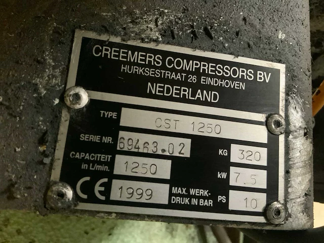 1999 creemers cst 1250 schroefcompressor in frame - afbeelding 8 van  9