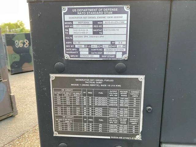 1999 fermont div mep-804a stroomgenerator - afbeelding 9 van  9