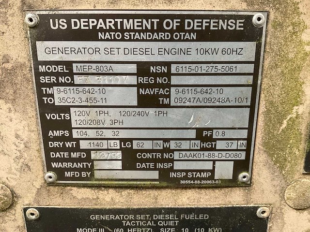 1999 fermont mep-803a stroomgenerator - afbeelding 10 van  16