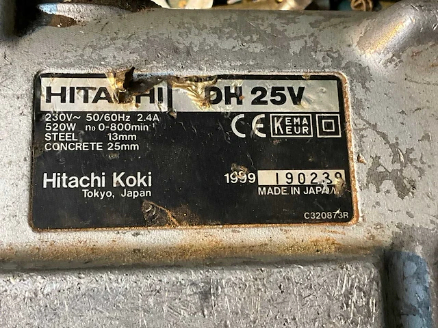 1999 hitachi dh 25v boorhamer - afbeelding 4 van  4