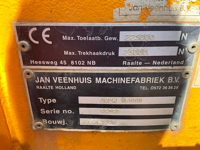 1999 jan veenhuis jvzk 18000 gronddumper - afbeelding 8 van  16