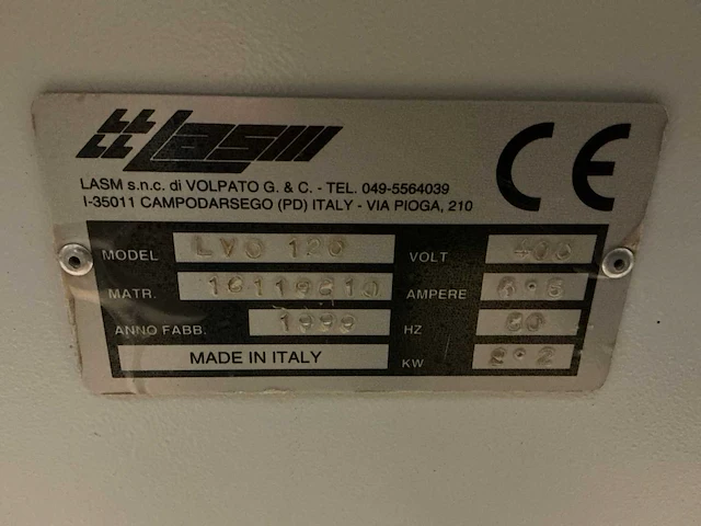 1999 lasm lvo120 oscilerende bandschuurmachine - afbeelding 6 van  6
