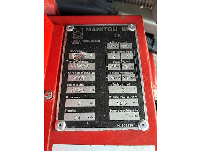 1999 manitou d80er knikarm hoogwerker - afbeelding 18 van  20
