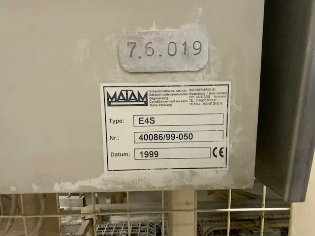 1999 matam e4s 4000 liter paddlemeng- en zak- en bigbagvulinstallatie - afbeelding 13 van  22