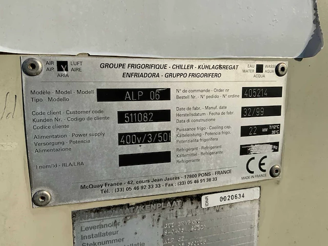 1999 mcquay alp 06 chiller - afbeelding 5 van  5