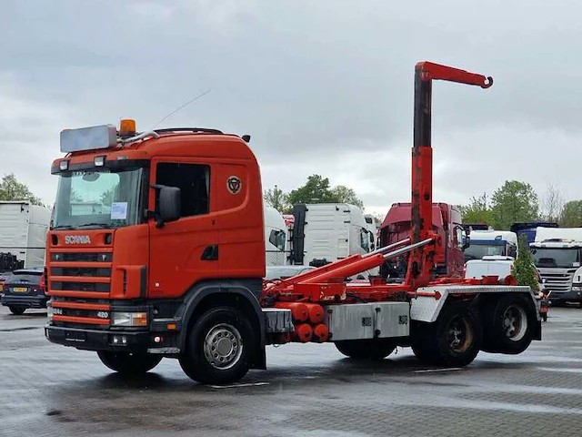 1999 scania r124-420 haakarm vrachtwagen - afbeelding 1 van  27