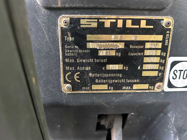 1999 still r70-30 diesel vorkheftruck - afbeelding 7 van  22