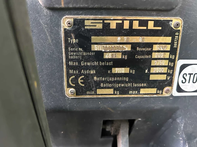 1999 still r70-30 vorkheftruck - afbeelding 7 van  22
