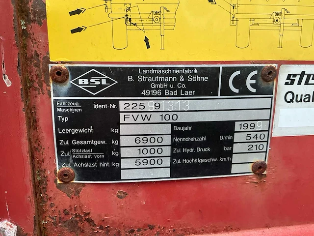 1999 strautmann fvw 100 voerdoseerwagen - afbeelding 11 van  19