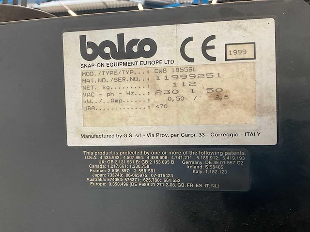 1999 sun cwb 1855 sl banden balanceerapparaat - afbeelding 8 van  8