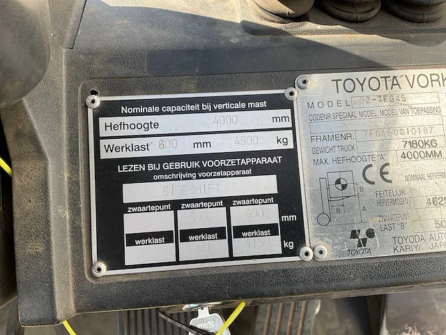 1999 toyota 02-7fg45 vorkheftruck - afbeelding 5 van  14