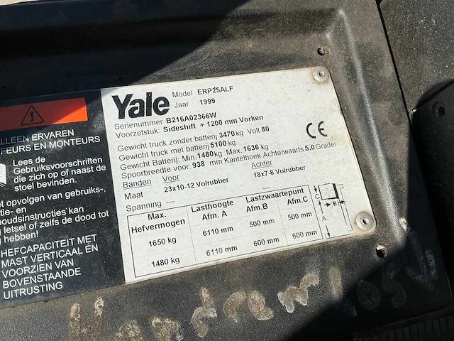1999 yale erp25alf vorkheftruck - afbeelding 21 van  24