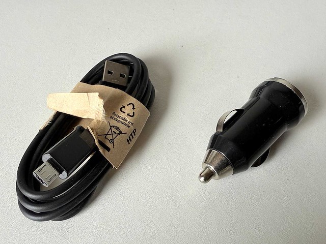 1m verleng kabel, micro usb - a naar b. met autoadapter. 150 stuks - afbeelding 1 van  4