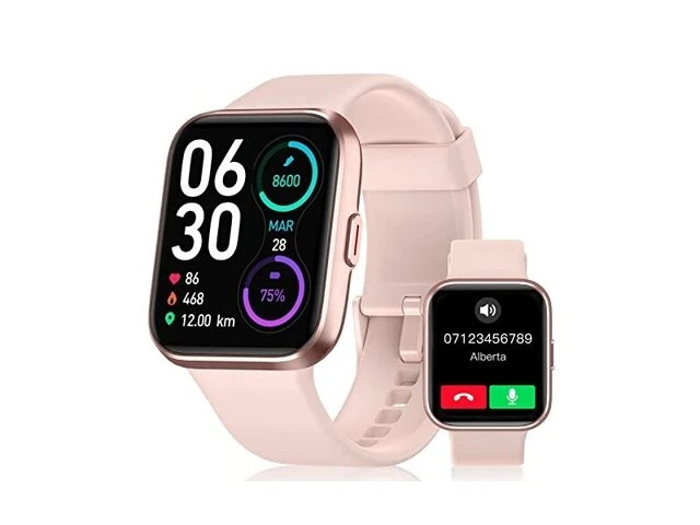 1x aeac - dames smartwatch - 1,7 touchscreen - alexa & whatsapp - gezondheidsmonitoring aeac - afbeelding 1 van  3