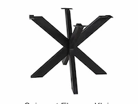 1x boomstam tafel eiken - 140x90 cm - massief eiken - spinpoot klein metaal 5x10 - afbeelding 3 van  3