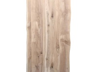 1x boomstam tafel eiken - 140x90 cm - massief eiken - spinpoot klein metaal 5x10 - afbeelding 2 van  3