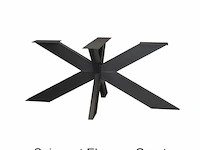 1x boomstam tafel eiken - 260x100 cm - massief eiken - spinpoot metaal 5x10 - afbeelding 3 van  3