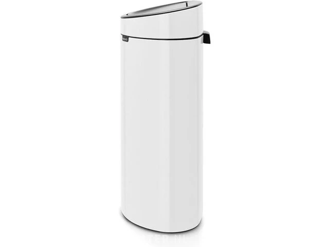 1x brabantia touch bin afvalemmer 40 liter met kunststof binnenemmer - white brabantia - afbeelding 2 van  3
