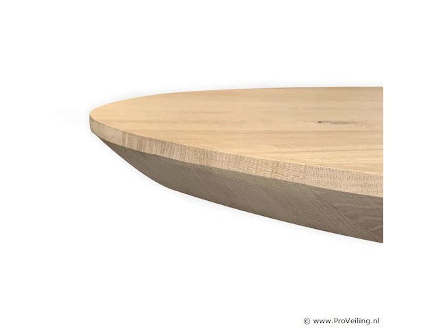 1x deens ovaal tafel eiken - verjongde rand - 160x100 cm - massief eiken - spinpoot klein metaal 5x10 - afbeelding 4 van  5