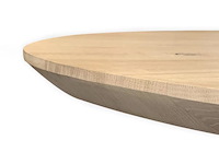 1x deens ovaal tafel eiken - verjongde rand - 180x100 cm - massief eiken - spinpoot metaal 5x10 - afbeelding 4 van  5