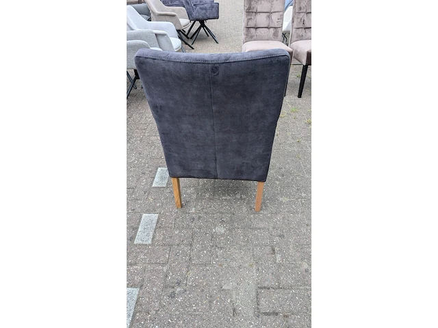 1x eetkamerstoel velvet, zazuhome, donkergrijs / antraciet - afbeelding 3 van  5