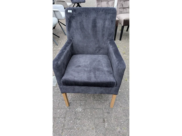 1x eetkamerstoel velvet, zazuhome, donkergrijs / antraciet - afbeelding 5 van  5