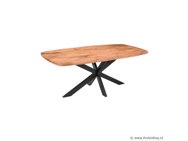 1x eettafel mango - deens ovaal - 160x90x77 cm - naturel - spinpoot 5x10 - verjongde rand - afbeelding 1 van  3