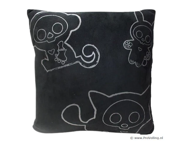 1x kussen skelanimals zwart 40 x 40 cm - afbeelding 1 van  2