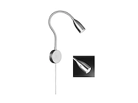 1x lampidee stan wandlamp - modern nikkel - staal - 2 jaar garantie fischer & honsel - afbeelding 1 van  3