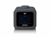 1x lenco dab+/fm wekkerradio - antraciet lenco - afbeelding 1 van  5