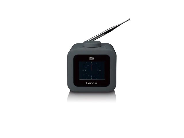 1x lenco dab+/fm wekkerradio - antraciet lenco - afbeelding 2 van  5