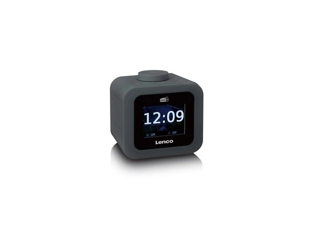 1x lenco dab+/fm wekkerradio - antraciet lenco - afbeelding 3 van  5