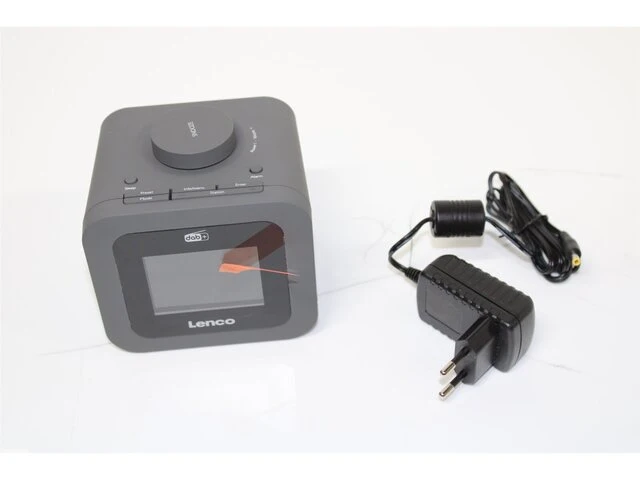 1x lenco dab+/fm wekkerradio - antraciet lenco - afbeelding 4 van  5