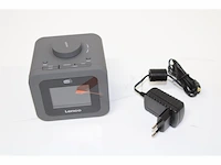 1x lenco dab+/fm wekkerradio - antraciet lenco - afbeelding 4 van  5