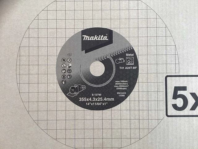 (1x) makita slijpschijven 355x4.3x25.4mm bandenzaag 5 stuks - afbeelding 3 van  6